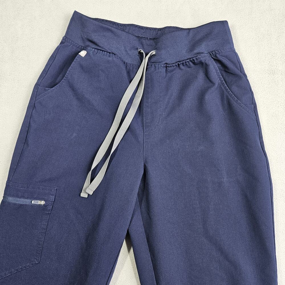 Figs Scrub Pants Women Small Tall Blue High Waist Zamora Jogger Pull On Pockets - Picture 2 of 14